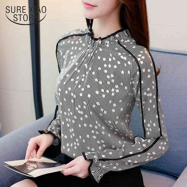 spring women striped printed chiffon shirts long sleeved blouses fashion casual clothing d511 30 210521, White
spring women striped printed chiffon shirts long sleeved blouses fashion casual clothing d511 30 210521, White