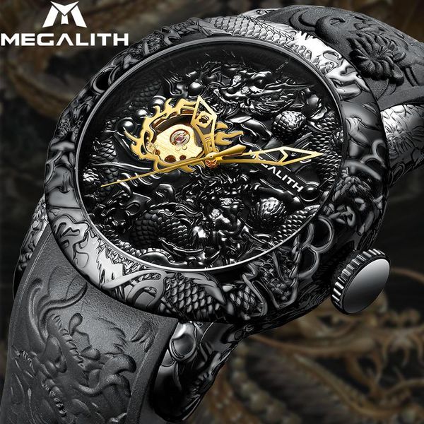 fashion automatic mechanical men watch gold dragon sculpture waterproof silicone strap wristwatch jam tangan pria wristwatches, Slivery;brown
fashion automatic mechanical men watch gold dragon sculpture waterproof silicone strap wristwatch jam tangan pria wristwatches, Slivery;brown