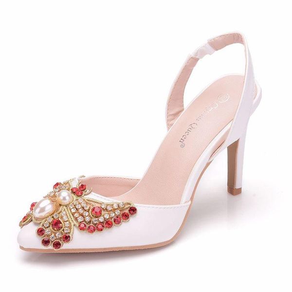 women sandals wedding banquet pu rhinestones slip on 9cm thin high heels pointed toe zapatos de mujer shoes size 35-42, Black
women sandals wedding banquet pu rhinestones slip on 9cm thin high heels pointed toe zapatos de mujer shoes size 35-42, Black