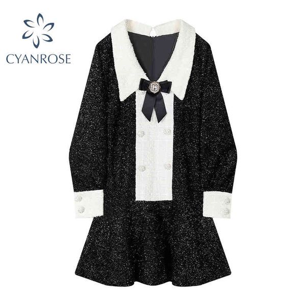women's vintage lapel bownot collar short dress long sleeve wool blend party office ladies vestidos elegant ol crop dresses 210417, Black;gray
women's vintage lapel bownot collar short dress long sleeve wool blend party office ladies vestidos elegant ol crop dresses 210417, Black;gray