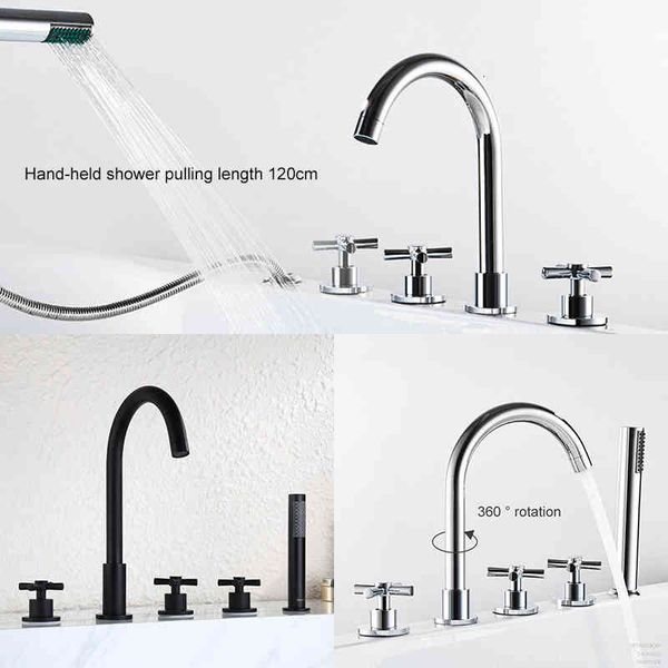 other faucets, showers & accs bathtub faucets mixer bath tub deck mounted 5 hole colder water crane with hand shower black chrome
other faucets, showers & accs bathtub faucets mixer bath tub deck mounted 5 hole colder water crane with hand shower black chrome