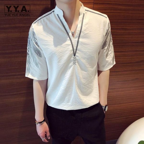 harajuku summer stand collar short sleeve pullover shirt men loose streetwear casual fashion embroidery vintage mens shirts men's, White;black
harajuku summer stand collar short sleeve pullover shirt men loose streetwear casual fashion embroidery vintage mens shirts men's, White;black