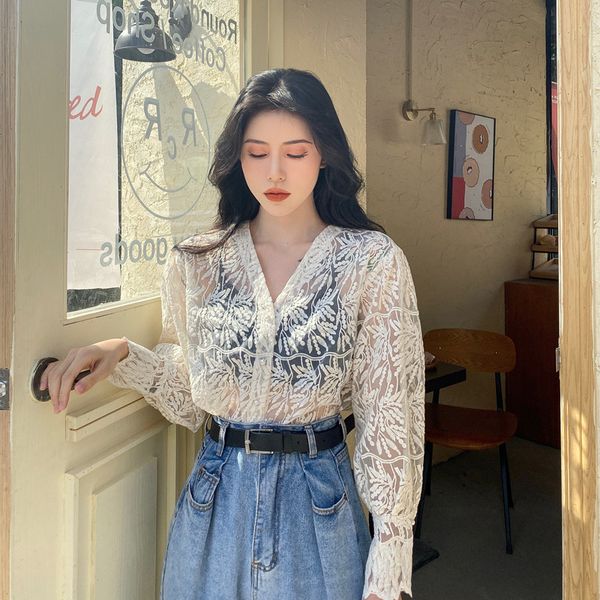 gagarich elegant lace blouse women western style shirt women long sleeve base 2021 spring new loose fashion chiffon, White
gagarich elegant lace blouse women western style shirt women long sleeve base 2021 spring new loose fashion chiffon, White