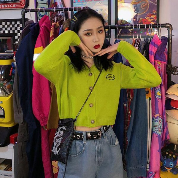 preppy style solid color knit green cardigans white cropped sweater women single breast v neck elegaht femme short casual women's knit
preppy style solid color knit green cardigans white cropped sweater women single breast v neck elegaht femme short casual women's knit
