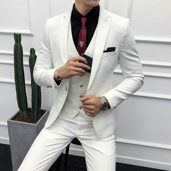 men suits for wedding groom blazer ivory tuxedo latest designs man jacket 3piece slim fit costume homme terno masculino men's & blazers, White;black
men suits for wedding groom blazer ivory tuxedo latest designs man jacket 3piece slim fit costume homme terno masculino men's & blazers, White;black