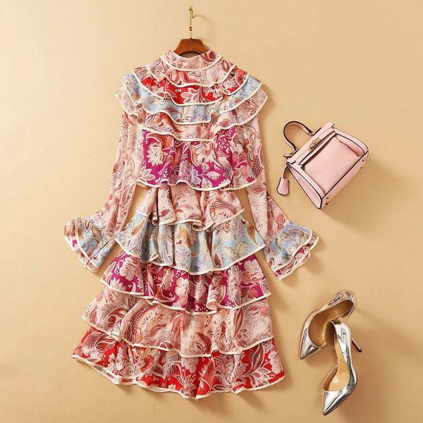 dresses spring summer runway women peter pan collar exquisite print bow decco flare sleeve cascading ruffle, Black;gray
dresses spring summer runway women peter pan collar exquisite print bow decco flare sleeve cascading ruffle, Black;gray