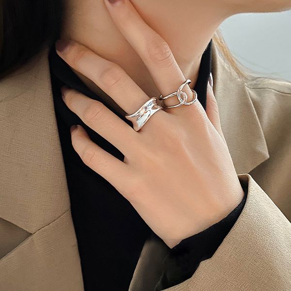 ring korean ins simple style fashion personalized geometric opening cross smooth couple pair two piece index finger set, Silver
ring korean ins simple style fashion personalized geometric opening cross smooth couple pair two piece index finger set, Silver
