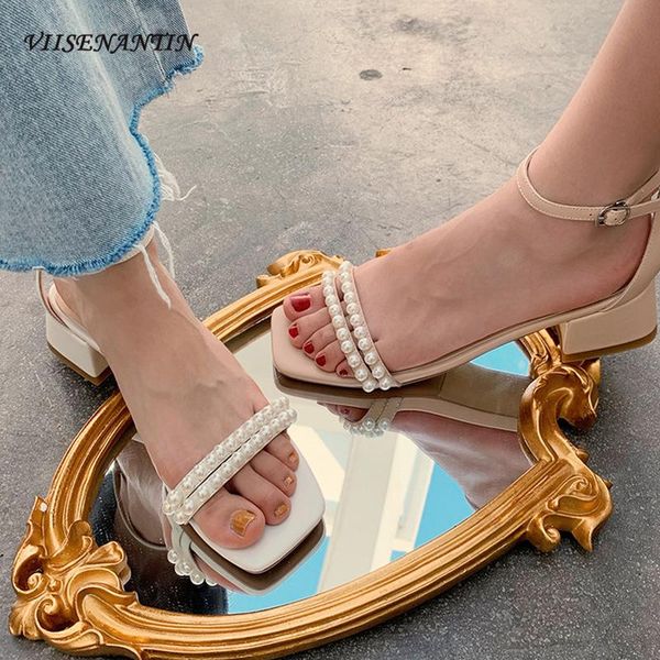 summer white sweet square toe thick heel open french retro pearl all-match dress sandals women, Black
summer white sweet square toe thick heel open french retro pearl all-match dress sandals women, Black