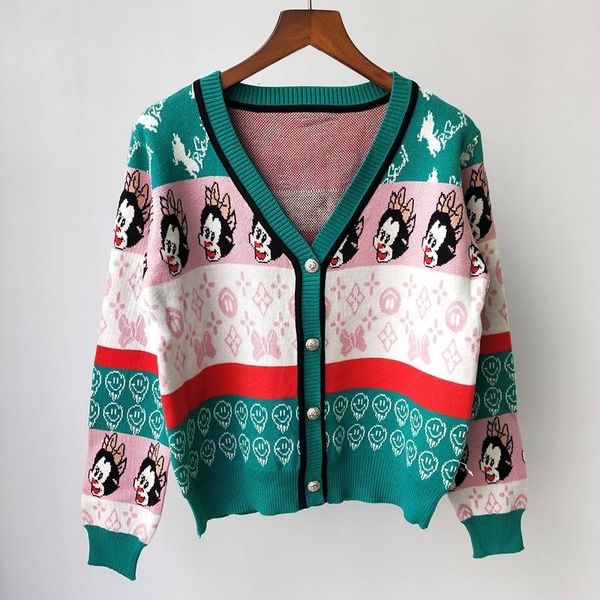 women's knits & tees sweater autmn winter luxury women sweet cartoon jacquard v-neck slim knit cardigan coat xk15-10, White
women's knits & tees sweater autmn winter luxury women sweet cartoon jacquard v-neck slim knit cardigan coat xk15-10, White