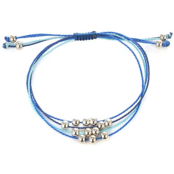 charm bracelets bohemian style simple rope woven beaded blue metal ball shell pineapple bracelet, Golden;silver
charm bracelets bohemian style simple rope woven beaded blue metal ball shell pineapple bracelet, Golden;silver