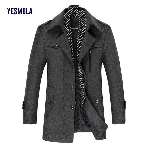 men's wool & blends yesmola men coat 2021 winter fashion casual brand solid color warm woolen male trench overcoat, Black
men's wool & blends yesmola men coat 2021 winter fashion casual brand solid color warm woolen male trench overcoat, Black