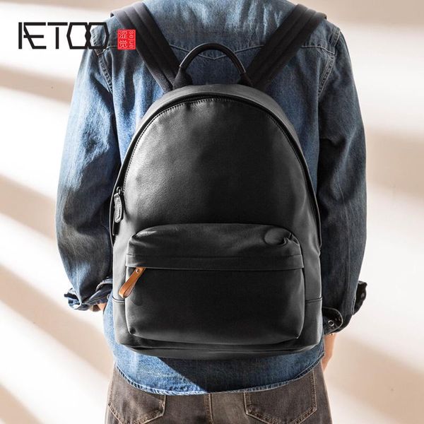 backpack aetoo trendy leather backpack, men's fashion casual large-capacity first layer travel computer bag
backpack aetoo trendy leather backpack, men's fashion casual large-capacity first layer travel computer bag