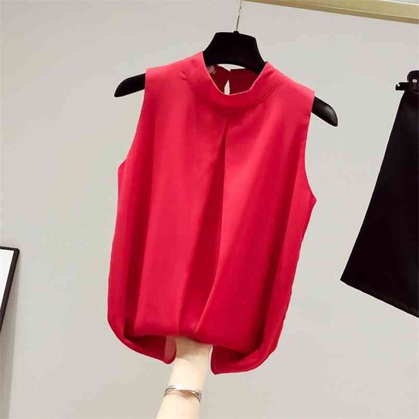 summer women o neck sleeveless chiffon shirts female casual pullover office ladies shirt blouse 210428, White
summer women o neck sleeveless chiffon shirts female casual pullover office ladies shirt blouse 210428, White