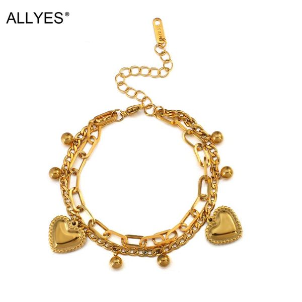 gold color stainless steel double layers chain bracelets for man women boho love heart charm bracelet couple jewelry gift, Golden;silver
gold color stainless steel double layers chain bracelets for man women boho love heart charm bracelet couple jewelry gift, Golden;silver