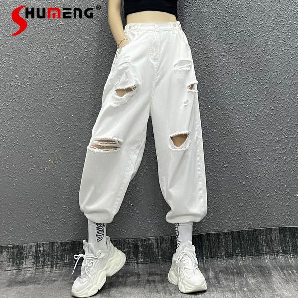 women's jeans 2021 summer white ripped for women thin elastic waist loose straight pant denim casual harem trousers female, Blue
women's jeans 2021 summer white ripped for women thin elastic waist loose straight pant denim casual harem trousers female, Blue