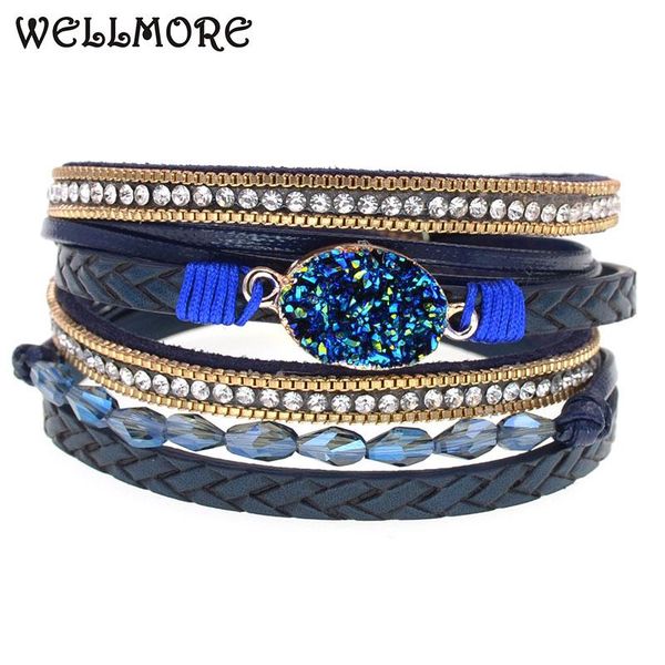 charm bracelets wellmore leather for women beaded crystal magnet & bangles female fashion jewelry wholesale, Golden;silver
charm bracelets wellmore leather for women beaded crystal magnet & bangles female fashion jewelry wholesale, Golden;silver