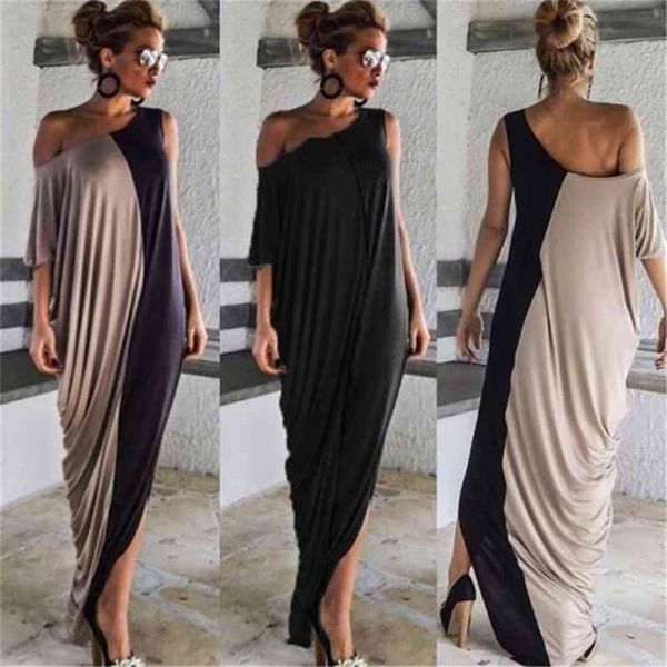 splice contrast panel women dress summer casual loose off shoulder short sleeve ladies irregular maxi long dress vestidos 210331, Black;gray
splice contrast panel women dress summer casual loose off shoulder short sleeve ladies irregular maxi long dress vestidos 210331, Black;gray