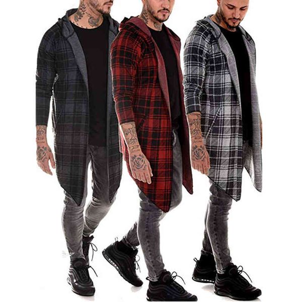 gothic trench cardigan slim long cloak hooded knitted plaid et fashion steampunk men's coat, Black;gray
gothic trench cardigan slim long cloak hooded knitted plaid et fashion steampunk men's coat, Black;gray