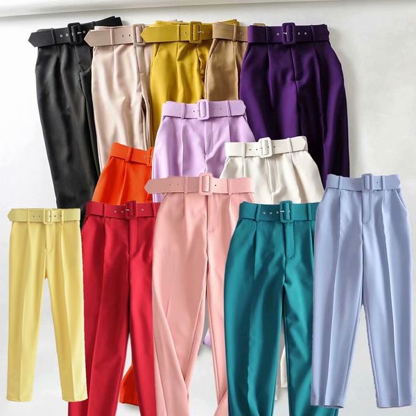 candy color with belt high waist fashion retro chic female pants draping za professional western-style women's suit pants 210507, Black;white
candy color with belt high waist fashion retro chic female pants draping za professional western-style women's suit pants 210507, Black;white