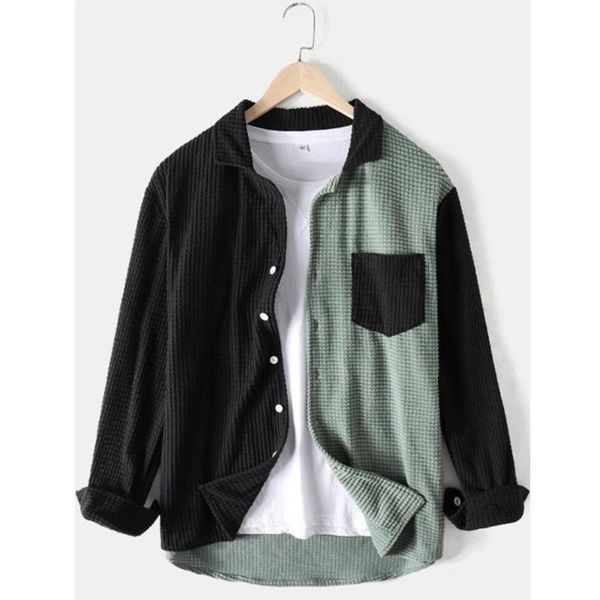 men's casual shirts mens colorblock patchwork corduroy lapel long sleeve two-toned geometric patterned long-sleeved polyester, White;black
men's casual shirts mens colorblock patchwork corduroy lapel long sleeve two-toned geometric patterned long-sleeved polyester, White;black