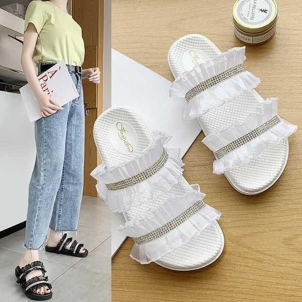 slippers summer style goddess lace mesh flip-flops with rubber soles and net bottom flat women shoes, Black
slippers summer style goddess lace mesh flip-flops with rubber soles and net bottom flat women shoes, Black