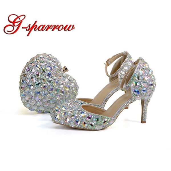 pointed toe bride wedding shoes with matching bag blingbling ab crystal bridal dress 3 inches mother of the, Black
pointed toe bride wedding shoes with matching bag blingbling ab crystal bridal dress 3 inches mother of the, Black