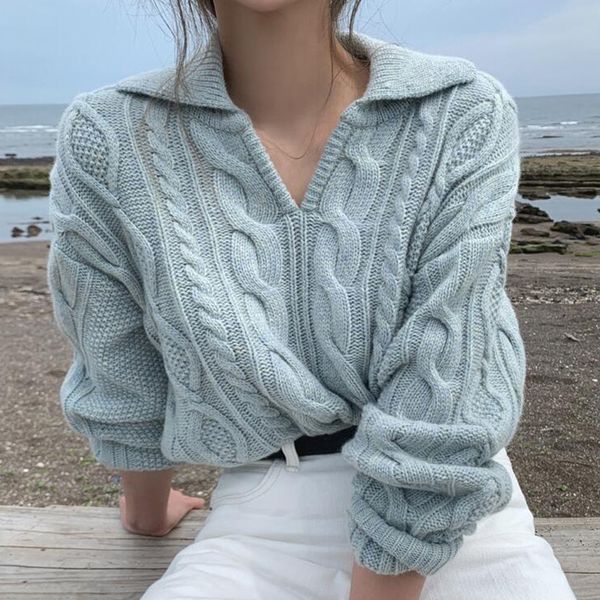2021 new fashionable outer wear cable-knit sweater womens retro hong kong style pullover small v-neck sweater loose and lazy style, White
2021 new fashionable outer wear cable-knit sweater womens retro hong kong style pullover small v-neck sweater loose and lazy style, White
