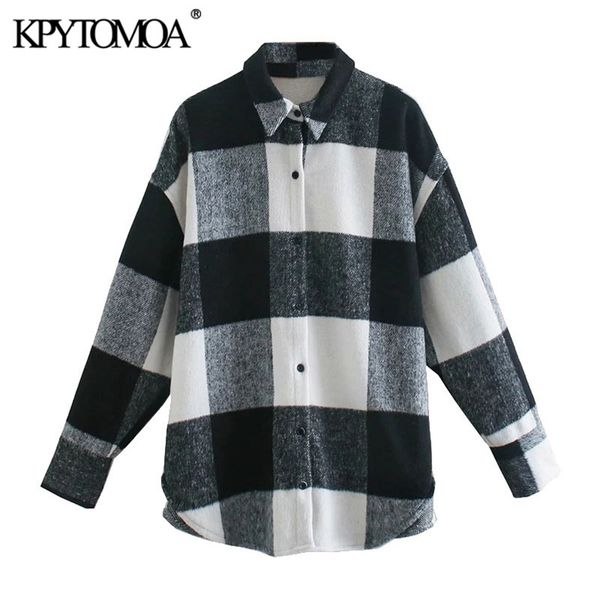 women fashion oversized check woolen jacket coat long sleeve button-up female outerwear chic 210420, Black;white
women fashion oversized check woolen jacket coat long sleeve button-up female outerwear chic 210420, Black;white