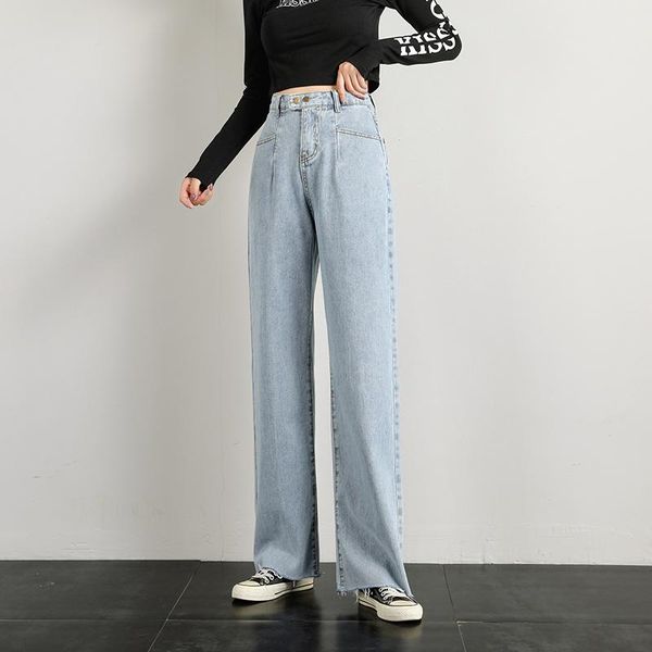 women's jeans 2021 women pants leisure loose blue high waist vintage wide leg jean korean style all-match simple full-length 
women's jeans 2021 women pants leisure loose blue high waist vintage wide leg jean korean style all-match simple full-length