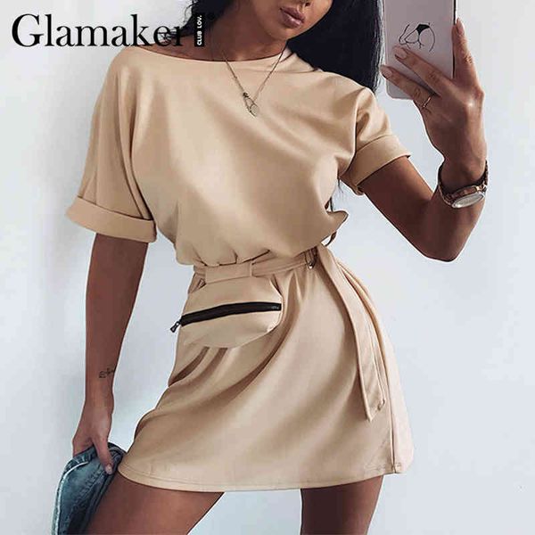 glamaker summer o neck white t shirt dress women solid belt short sleeve dress female high waist black casual dress mini 210412, Black;gray
glamaker summer o neck white t shirt dress women solid belt short sleeve dress female high waist black casual dress mini 210412, Black;gray
