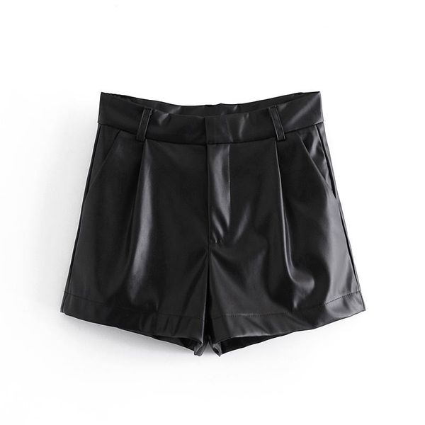 women's shorts 2021 women chic fashion faux leather side pockets vintage high waist zipper female skirts streetwear, White;black
women's shorts 2021 women chic fashion faux leather side pockets vintage high waist zipper female skirts streetwear, White;black