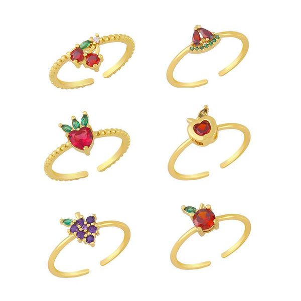 cluster rings 2021 strawberry fruit open finger ring cz color zircon for female girls korean cute sweet trendy party jewelry gift, Golden;silver
cluster rings 2021 strawberry fruit open finger ring cz color zircon for female girls korean cute sweet trendy party jewelry gift, Golden;silver