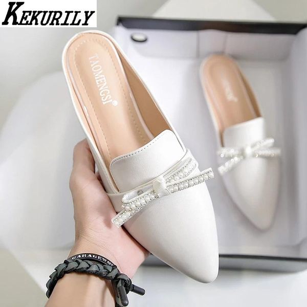 big size mule women crystal pointed toe flats slipper bow slide design flip flops slip on shoes loafers summer zapatos de mujer slippers, Black
big size mule women crystal pointed toe flats slipper bow slide design flip flops slip on shoes loafers summer zapatos de mujer slippers, Black
