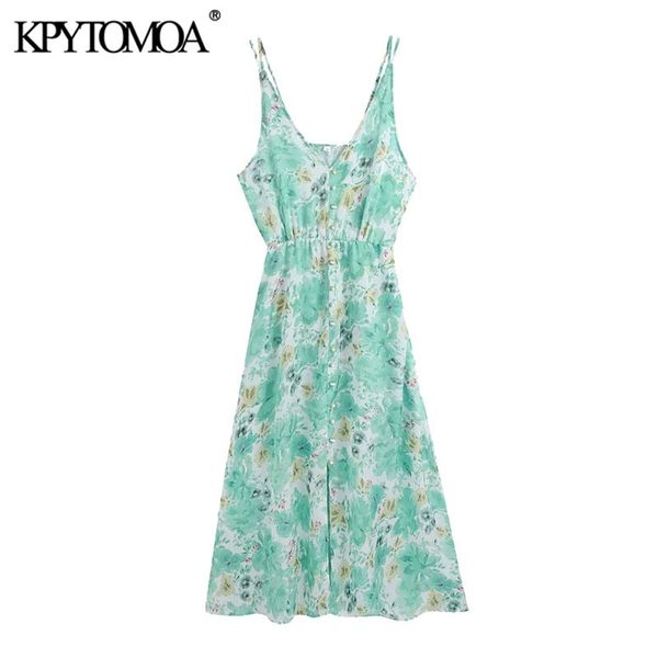 women chic fashion with covered buttons floral print midi dress vintage backless thin straps female dresses mujer 210421, Black;gray
women chic fashion with covered buttons floral print midi dress vintage backless thin straps female dresses mujer 210421, Black;gray