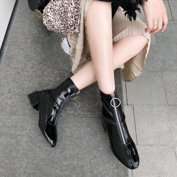boots big size women shoes ankle for ladies woman winter bright leather front zipper, Black
boots big size women shoes ankle for ladies woman winter bright leather front zipper, Black