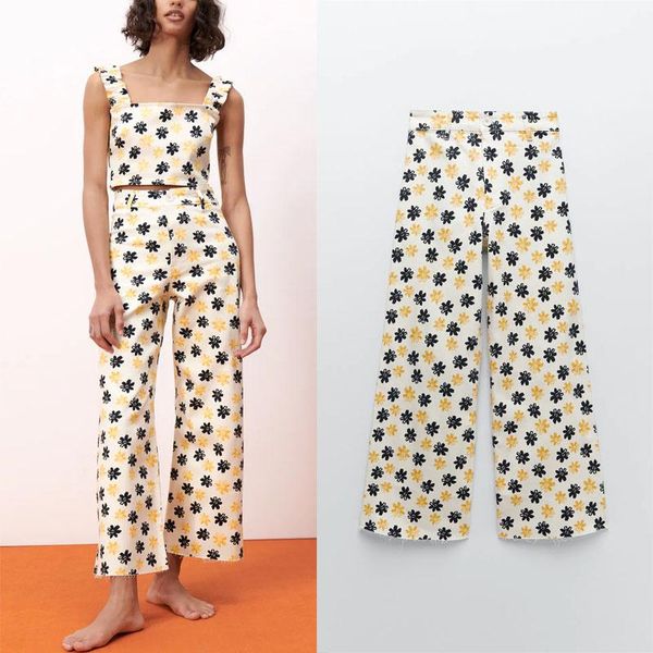 women's pants & capris za 2021 summer yellow vintage straight woman jeans high waist reaxed leg denim joggers women slim fit fashion fl, Black;white
women's pants & capris za 2021 summer yellow vintage straight woman jeans high waist reaxed leg denim joggers women slim fit fashion fl, Black;white