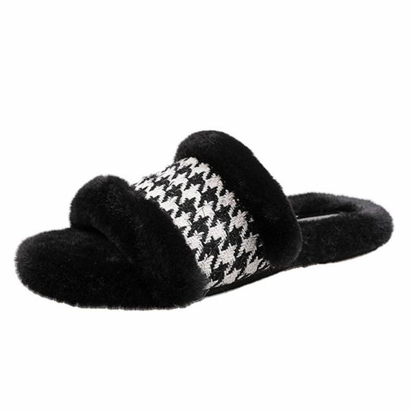 slippers women's slipper 2021 autumn and winter flat thick bottomed furry houndstooth indoor plush open toe flip flops, Black
slippers women's slipper 2021 autumn and winter flat thick bottomed furry houndstooth indoor plush open toe flip flops, Black