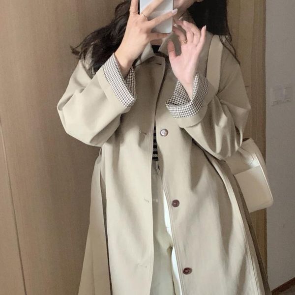 women's trench coats early autumn british windbreaker coat women 2021 khaki small medium long black, Tan;black
women's trench coats early autumn british windbreaker coat women 2021 khaki small medium long black, Tan;black