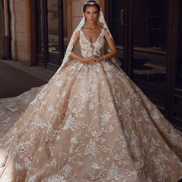 2022 retro champagne wedding dresses lace glitter bridal gowns v neck chapel train backless customise vestido de novia, White
2022 retro champagne wedding dresses lace glitter bridal gowns v neck chapel train backless customise vestido de novia, White