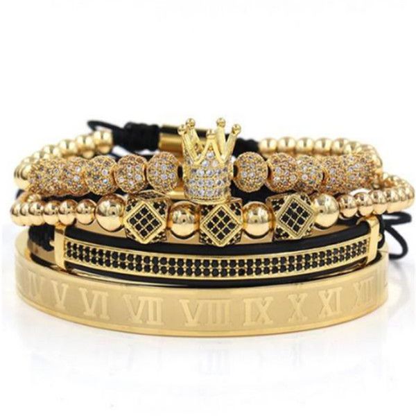 4pcs/set+roman numeral titanium steel bracelet couple bracelet/crown/for lovers/bracelets for women men luxury jewelry a518, Golden;silver
4pcs/set+roman numeral titanium steel bracelet couple bracelet/crown/for lovers/bracelets for women men luxury jewelry a518, Golden;silver