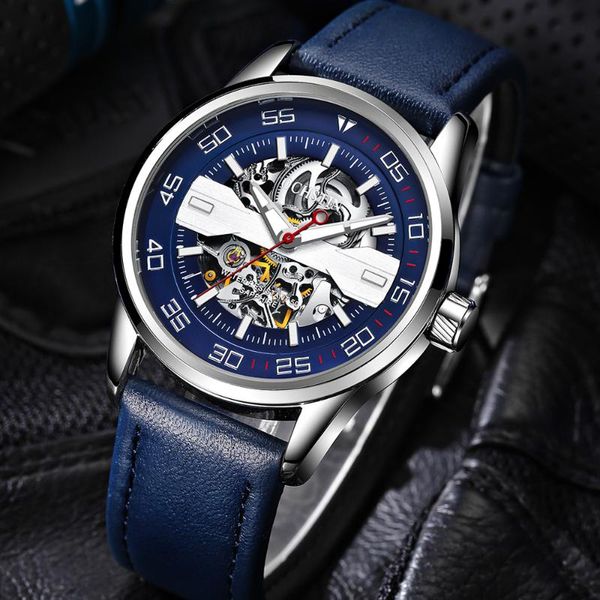 wristwatches genuine ochstin royal stylish automatic watch men blue leather strap classic skeleton mechanical watches for business clock, Slivery;brown
wristwatches genuine ochstin royal stylish automatic watch men blue leather strap classic skeleton mechanical watches for business clock, Slivery;brown