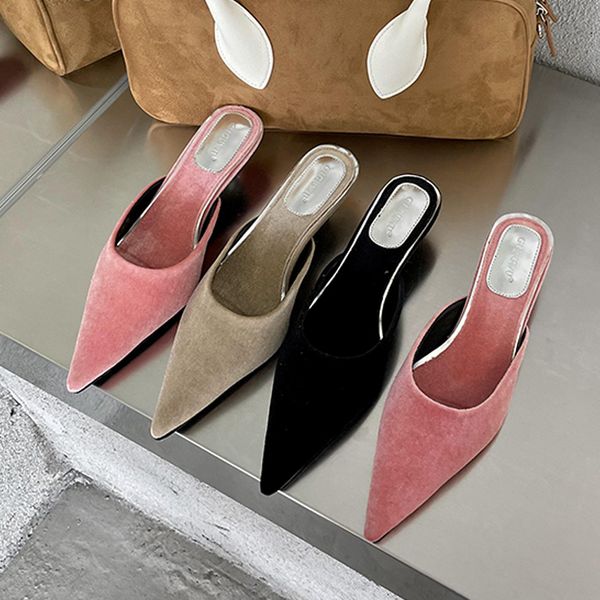 2021 women slippers spring thin low heels mules slippers sandals shoes elegant pointed toe ladies heel slides slippers shoes, Black
2021 women slippers spring thin low heels mules slippers sandals shoes elegant pointed toe ladies heel slides slippers shoes, Black