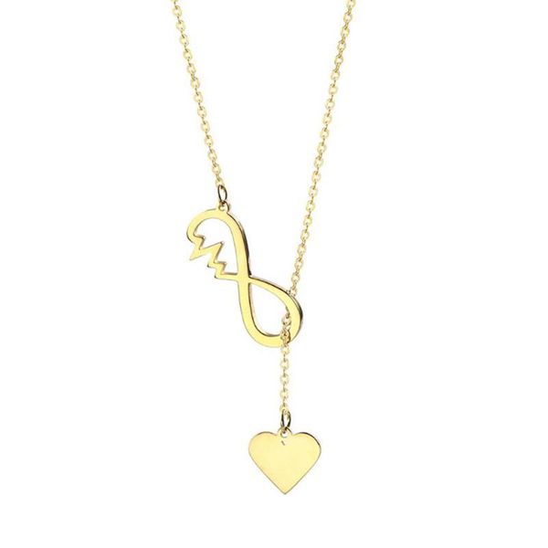 chains stainless steel delicate gold infinity heatbeat heart pendant necklace long chain jewelry gift for women, Silver
chains stainless steel delicate gold infinity heatbeat heart pendant necklace long chain jewelry gift for women, Silver