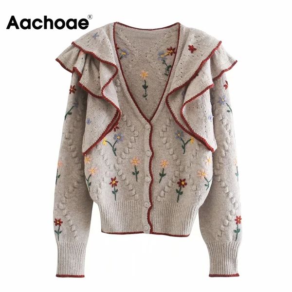chic floral embroidery sweater v neck ruffles cardigan sweater women long sleeve elegant lady knitted jersey mujer, Black;white
chic floral embroidery sweater v neck ruffles cardigan sweater women long sleeve elegant lady knitted jersey mujer, Black;white
