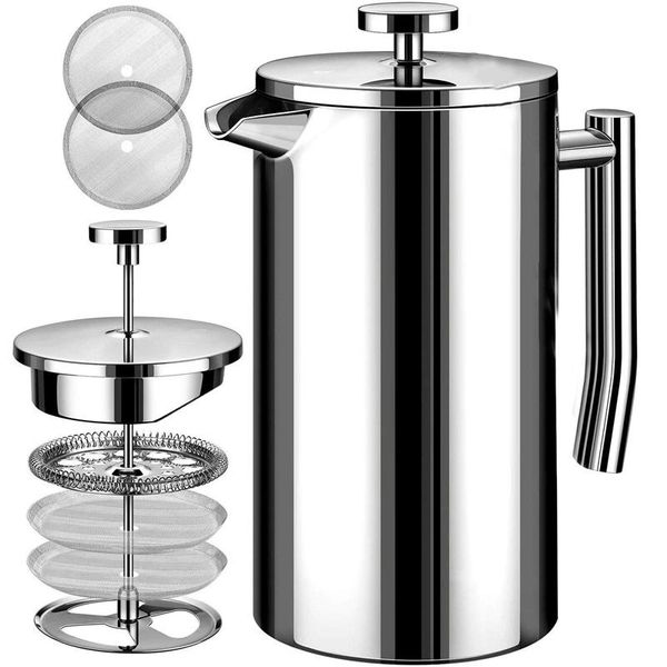 coffee pots sv-french press pot stainless steel french pressed double and tea maker, scree
coffee pots sv-french press pot stainless steel french pressed double and tea maker, scree