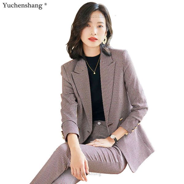 women's suits & blazers new autumn winter red blue gray plaid pant suit women elegant ladies 2 piece set double breasted blazer, White;black
women's suits & blazers new autumn winter red blue gray plaid pant suit women elegant ladies 2 piece set double breasted blazer, White;black