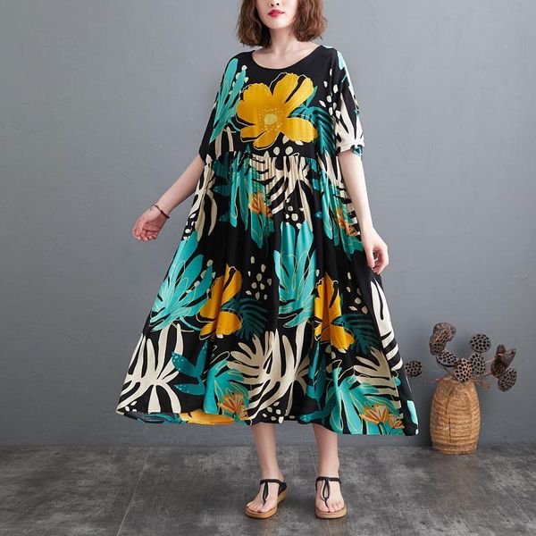 plus size dresses print floral prairie chic vintage dress 5xl 6xl loose women summer cotton linen holiday beach casual long, Black
plus size dresses print floral prairie chic vintage dress 5xl 6xl loose women summer cotton linen holiday beach casual long, Black
