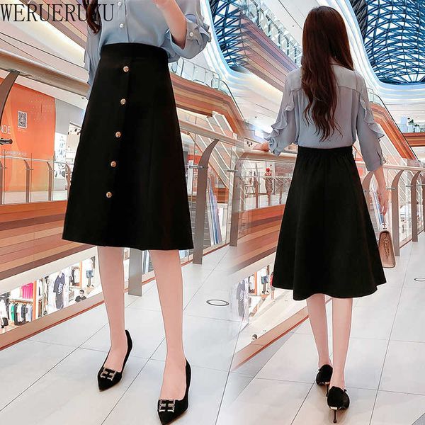werueruyu autumn winter women midi skirts high waist elegant a-line skirts umbrella ladies skirt female 210608, Black
werueruyu autumn winter women midi skirts high waist elegant a-line skirts umbrella ladies skirt female 210608, Black