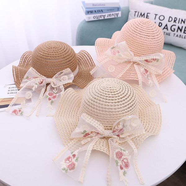 wide brim hats kids summer straw hat ribbon flower decorative princes sun cap beach travel sunscreen, Blue;gray
wide brim hats kids summer straw hat ribbon flower decorative princes sun cap beach travel sunscreen, Blue;gray