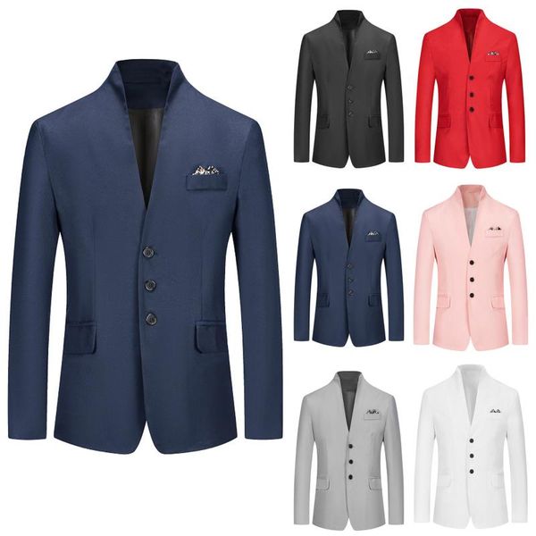 men's suits & blazers fashion men solid color long sleeve lapel blazer suit coat outwear business wedding buttons slim fit masculino, White;black
men's suits & blazers fashion men solid color long sleeve lapel blazer suit coat outwear business wedding buttons slim fit masculino, White;black